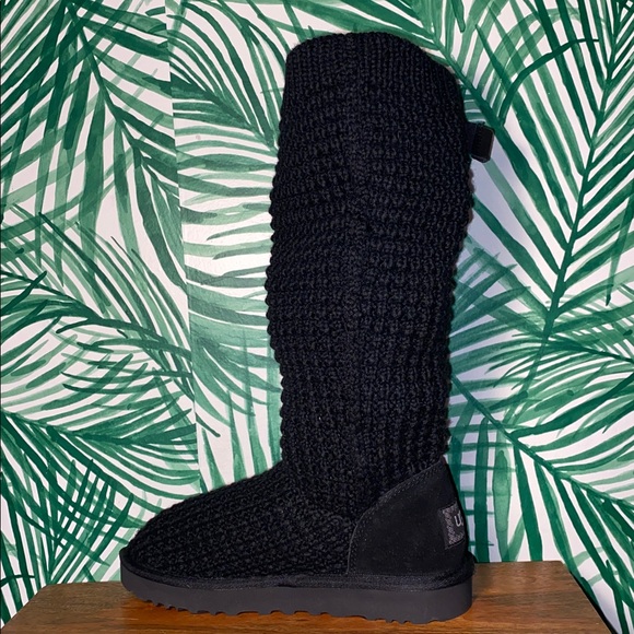 UGG Solene Black Crochet Sweater Boots Women’s 7 1112478 - Picture 8 of 12